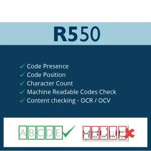 Lijst met functies van de R550 R-Serie voor volledige codeverificatie, de beste manier om codeerfouten en terugroepacties, afval en handmatige inspecties te voorkomen