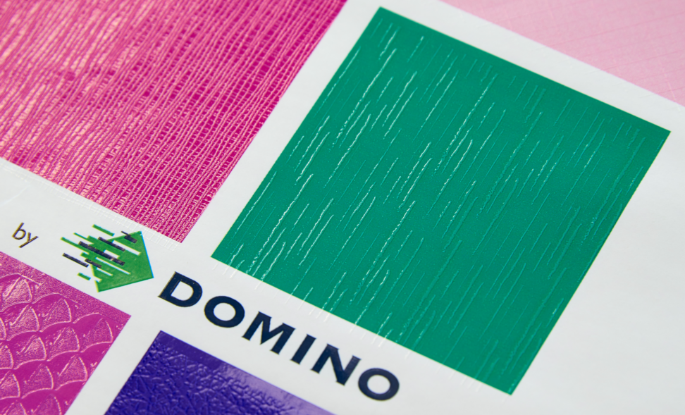 Voorbeelden van verschillende textuurprints met Domino's laserpers