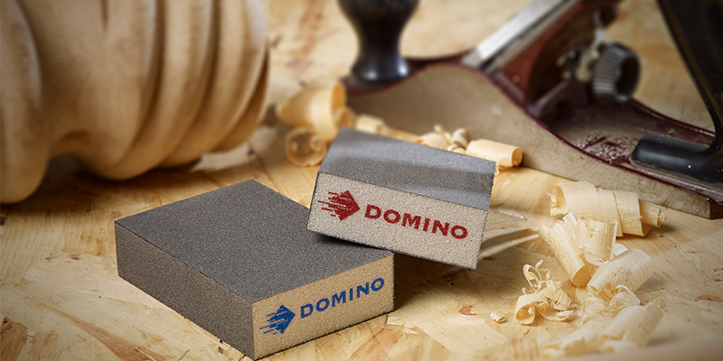 Domino logo printed on the  wood block using TIJ printer